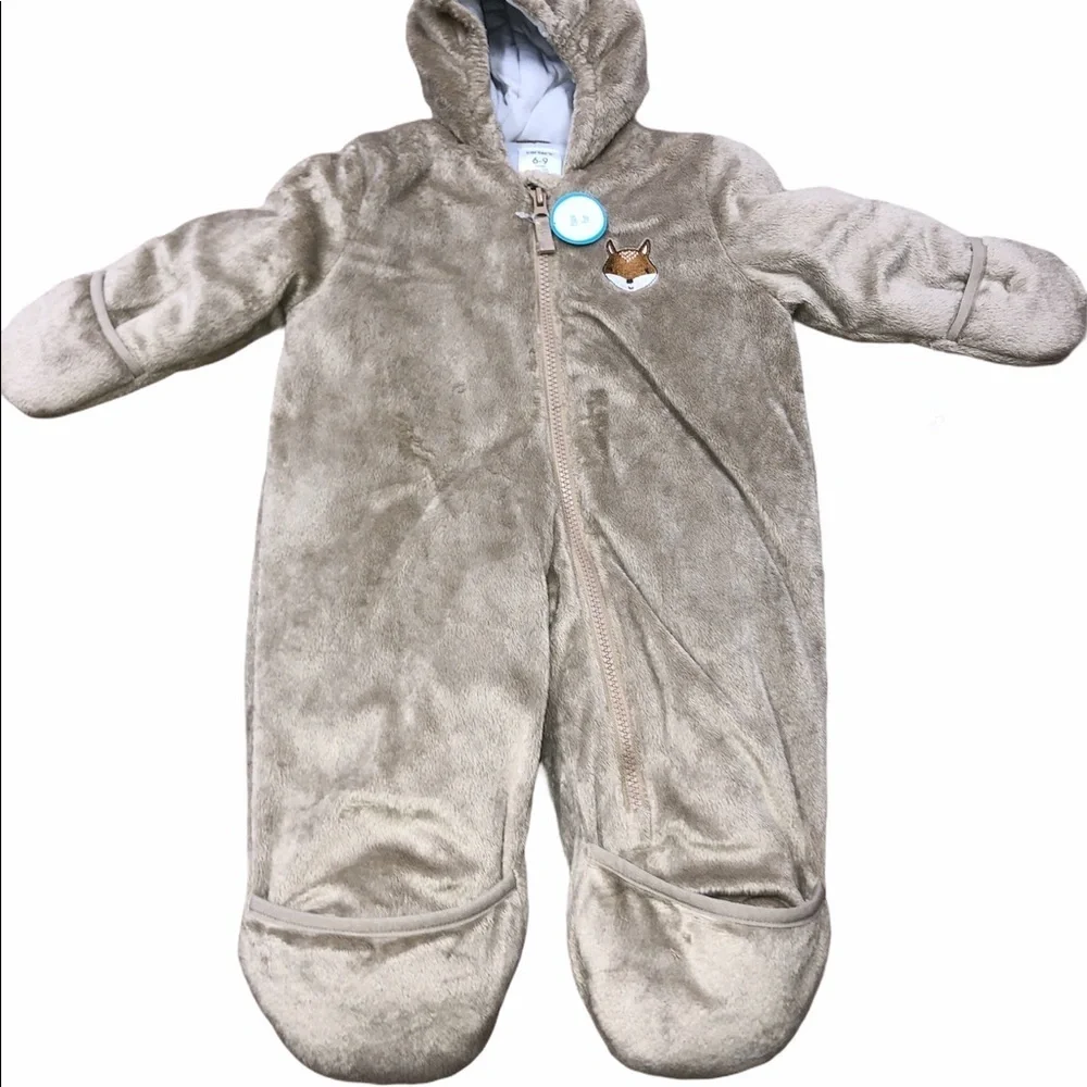 Carter’s 6-9 Months warm fox fleece pajama onesie